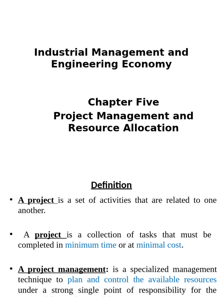 CH-5-project Management and Resource Allocation | PDF | Business ...