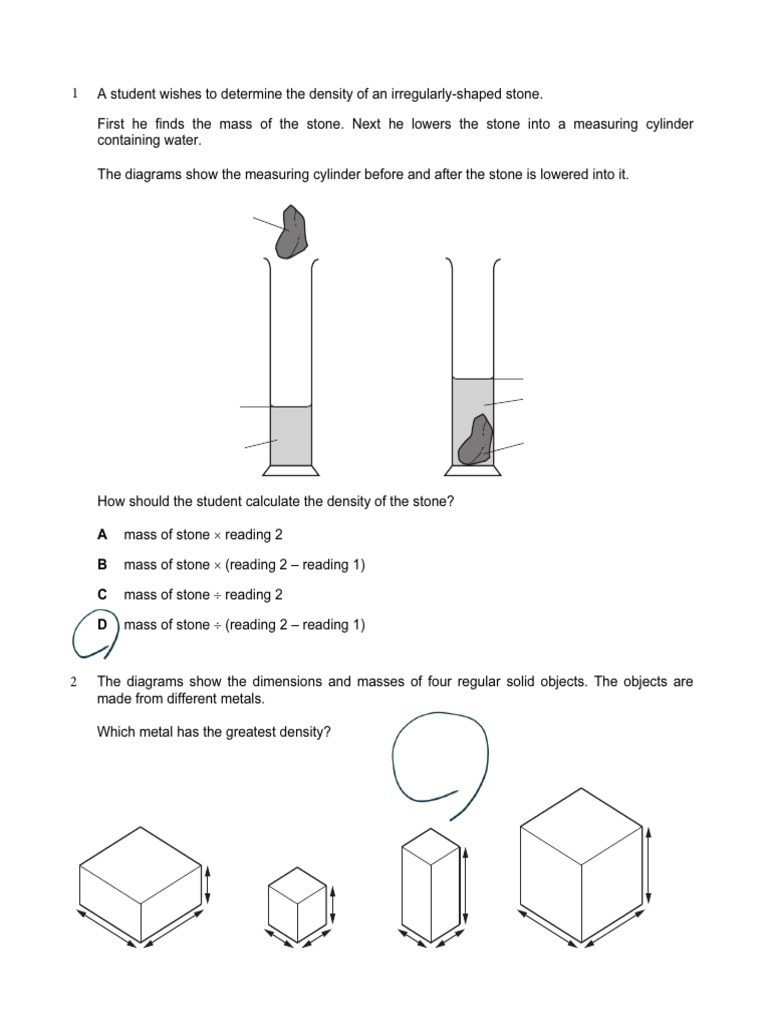 Finding Density of Irregular Stones | PDF | Density | Volume