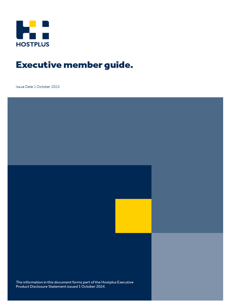Hostplus Executive Member Guide | PDF | Payments | Government Finances