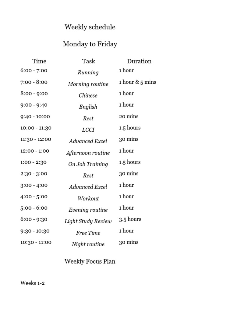 Daily Timetable 0de366e4 b0c1 4b25 B1ba 8956b96b05f4 | PDF