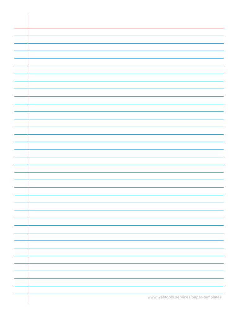 Printable 7 - 1mm Blue Line Ruled Paper With Horizontal and Vertical