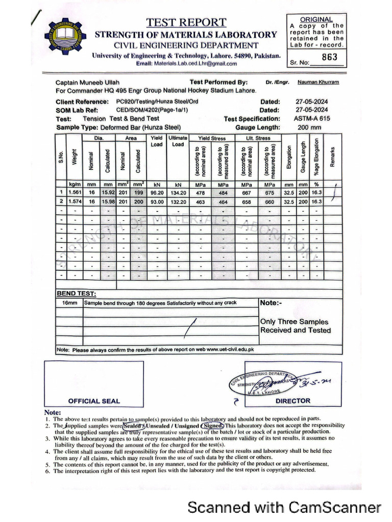 UET Test Reports FWO | PDF