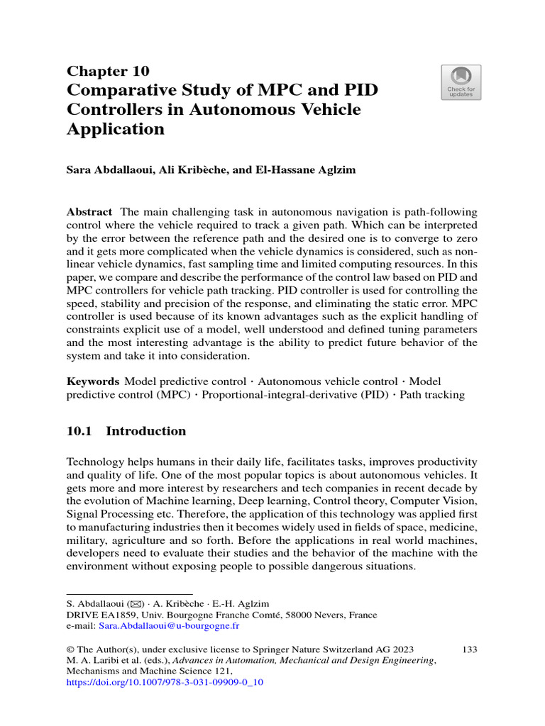 MPC vs PID Controllers for Autonomous Vehicles | PDF | Control Theory ...