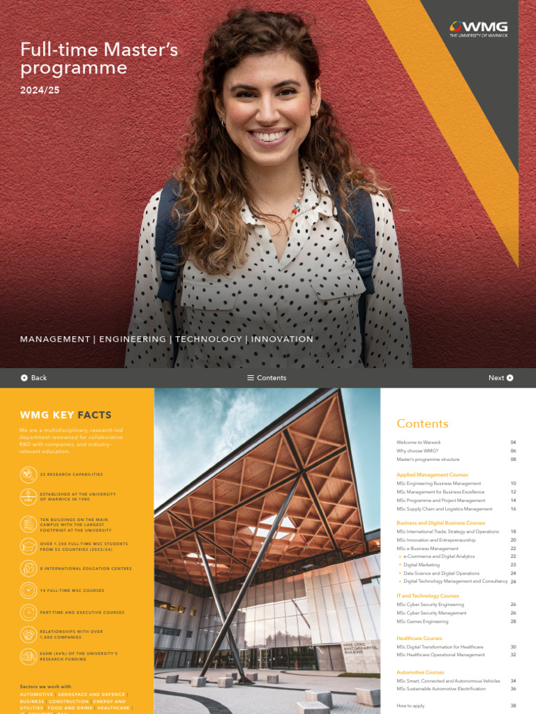 MSc Management Programs at WMG | PDF | Lecture | Educational Technology