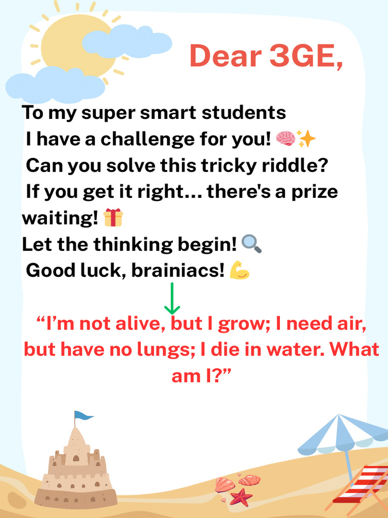 Riddle Challenge for 3GE Students | PDF