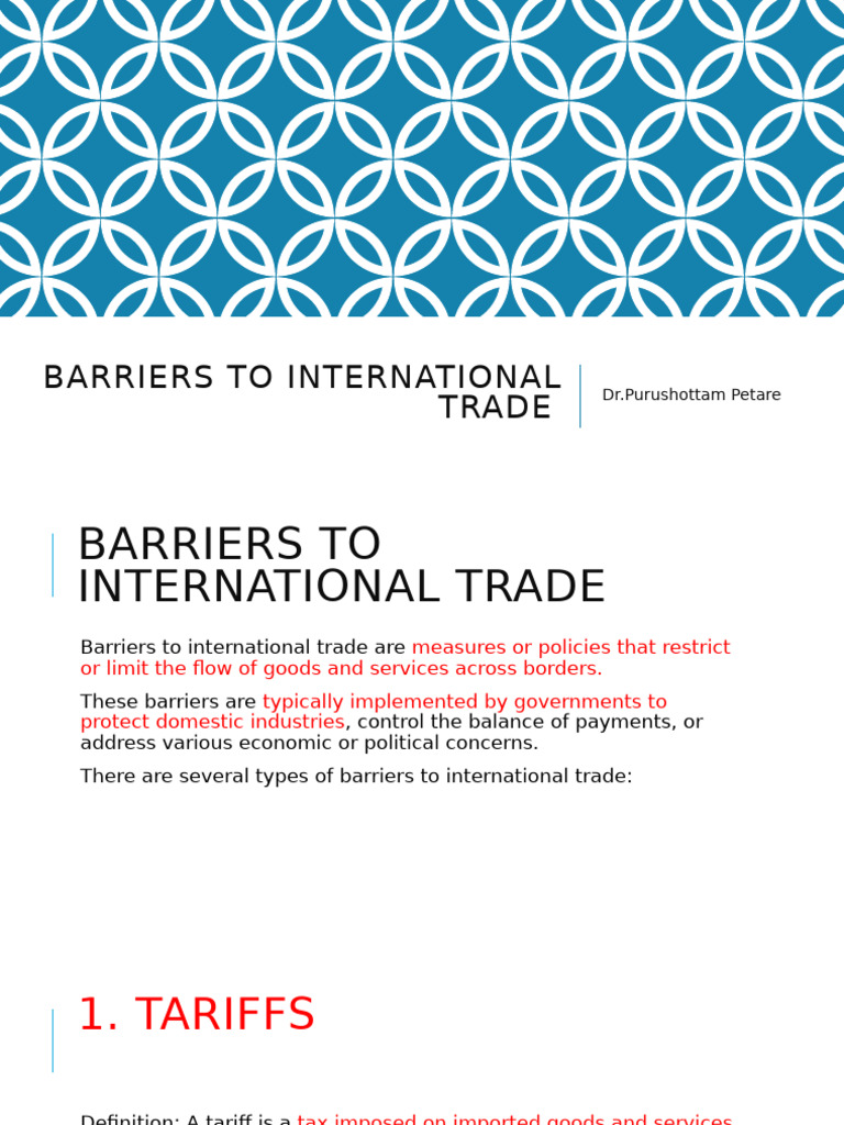 Barriers to International Trade Explained | PDF | Non Tariff Barriers ...