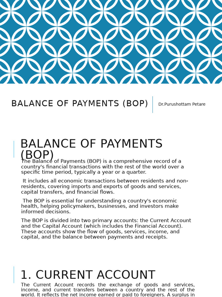 Balance of Payments (BOP) | PDF | Balance Of Payments | Capital Account