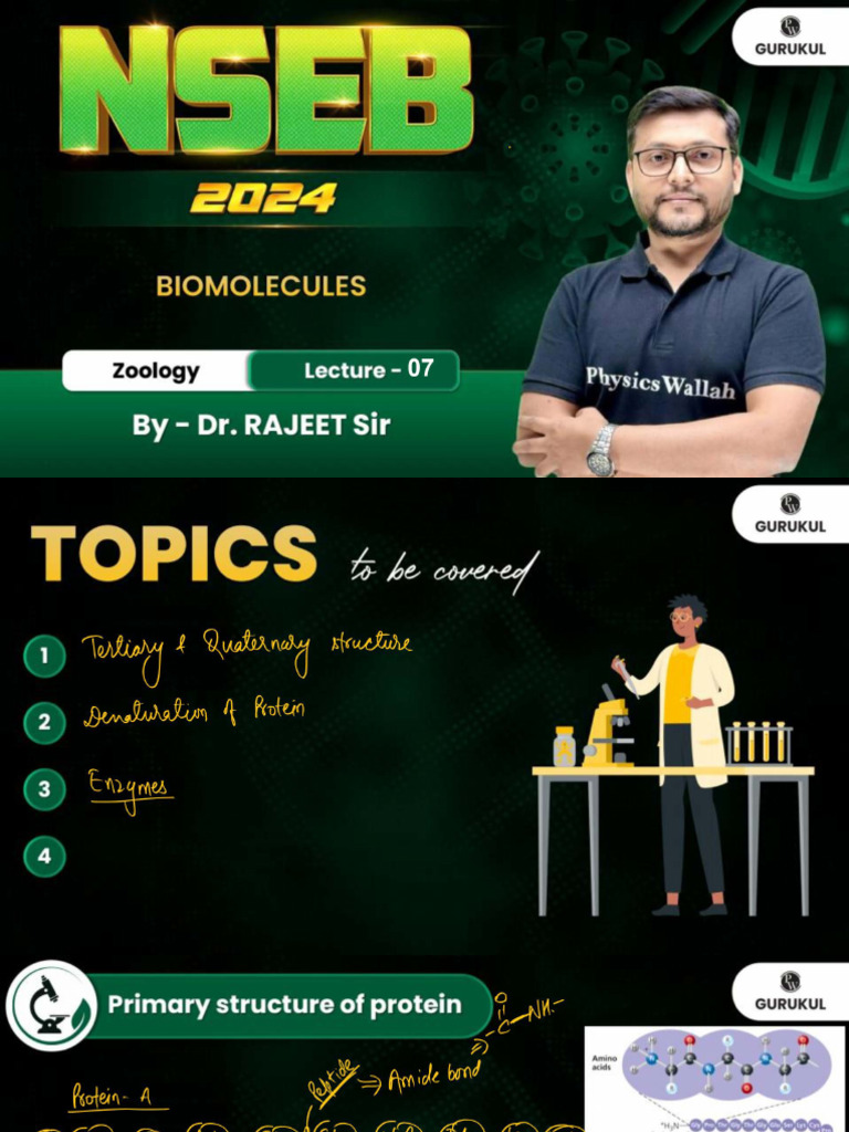Biomolecules 07 - Class Notes - NSEB 2024 | PDF