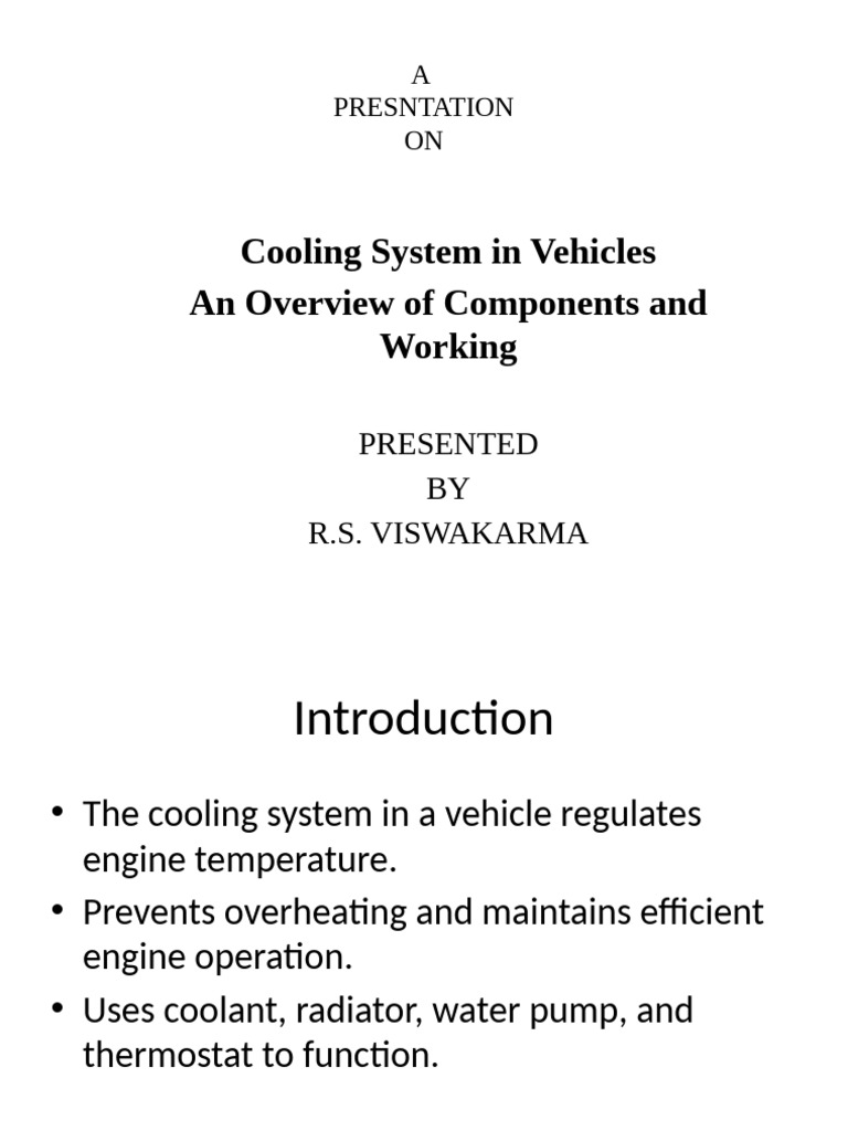 Vehicle Cooling System Overview | PDF