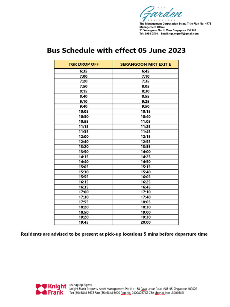 Shuttle Bus Schedule With Effect 05 June 2023-1685507054671 | PDF