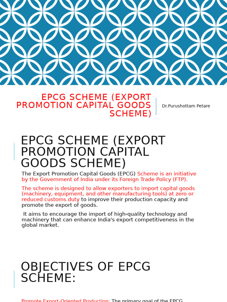 EPCG Scheme Overview and Guidelines | PDF | Exports | Tariff