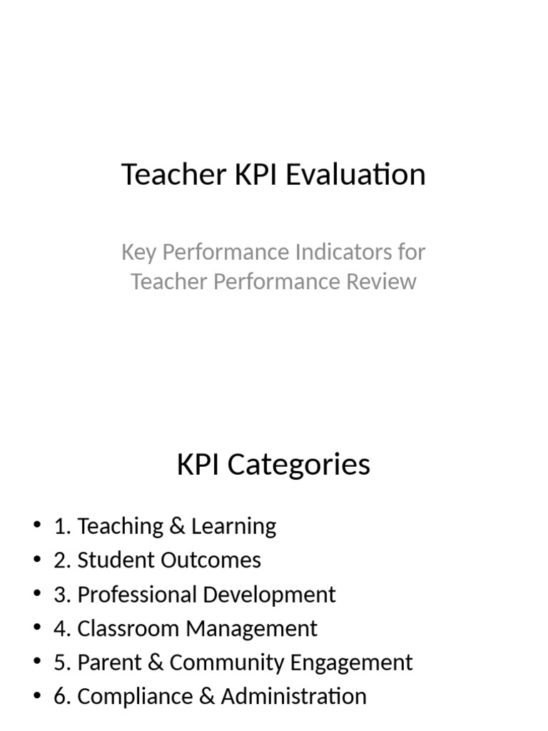 Teacher KPI Template | PDF