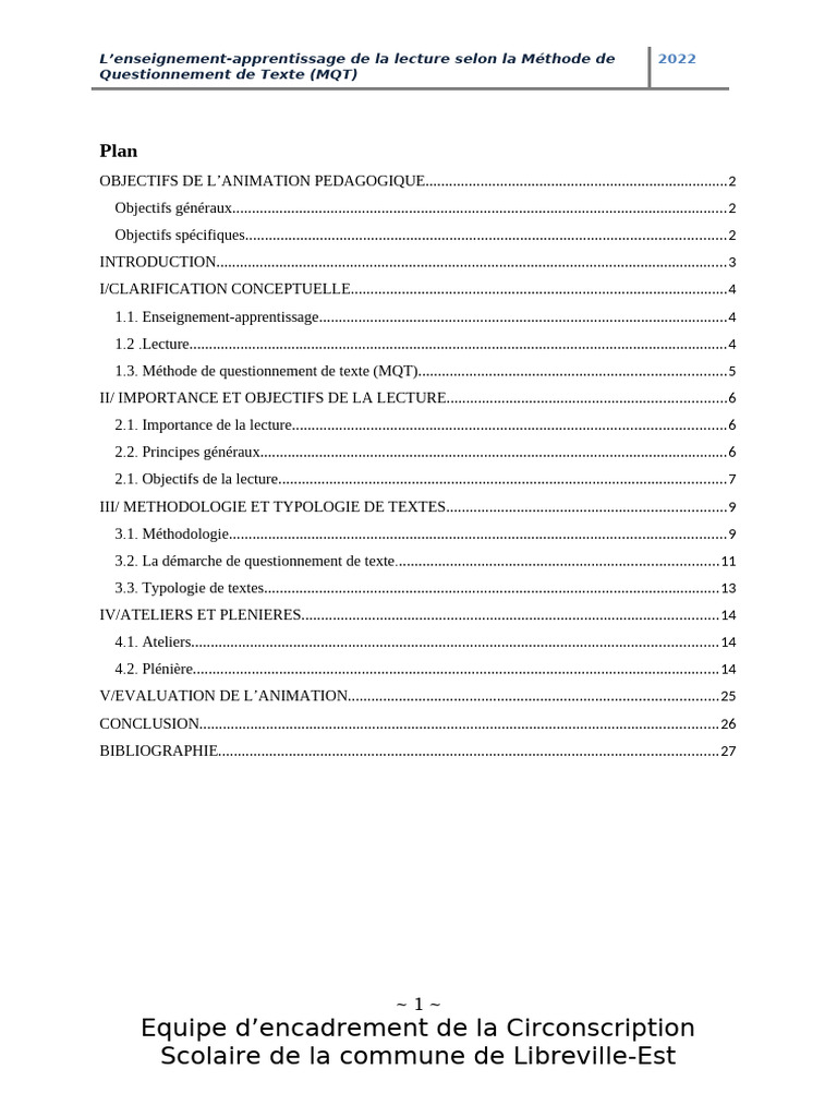 Lecture et Méthode de Questionnement MQT | PDF | Apprentissage | Pédagogie