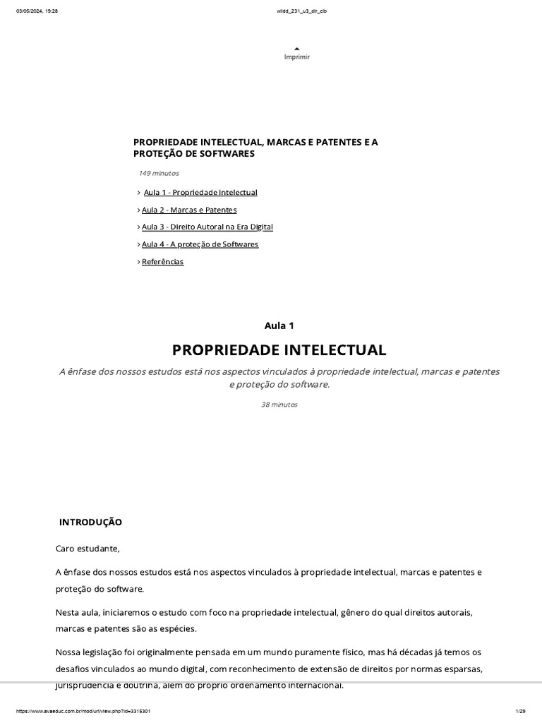 Propriedade Intelectual e Desafios Digitais | PDF | Propriedade ...