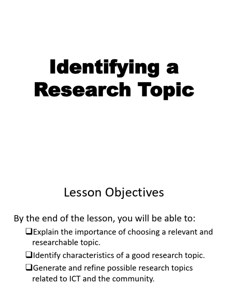 Identifying Research Topic ICT | PDF