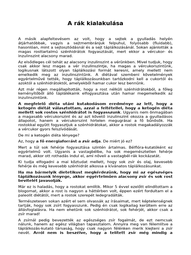 A Rák Kialakulása | PDF