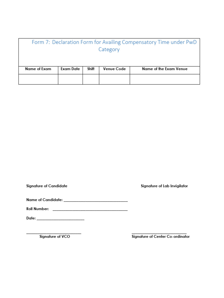 Declaration by PWD Candidate | PDF