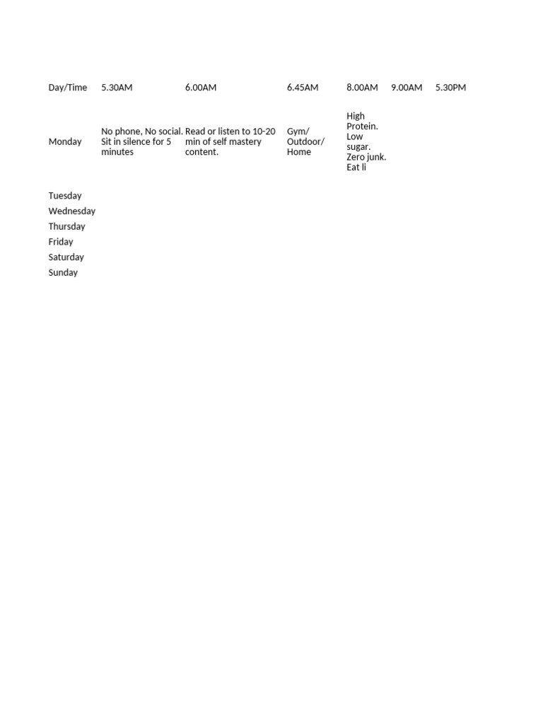 Daily Ritual | PDF
