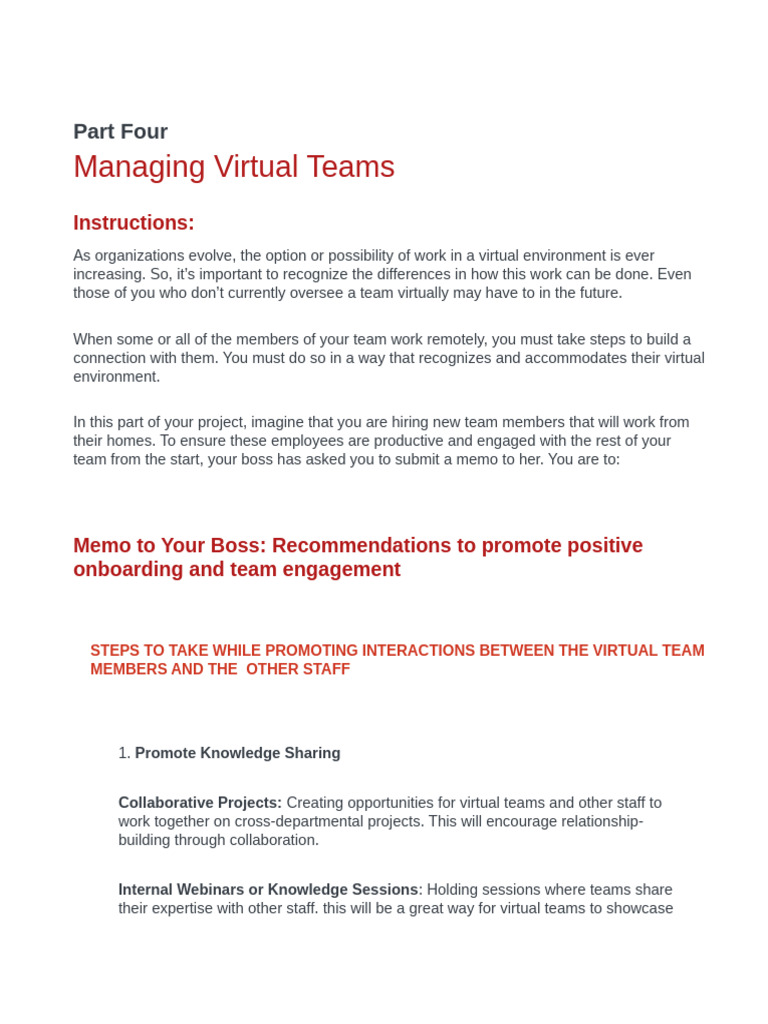 Effective Strategies for Virtual Team Management | PDF | Communication ...