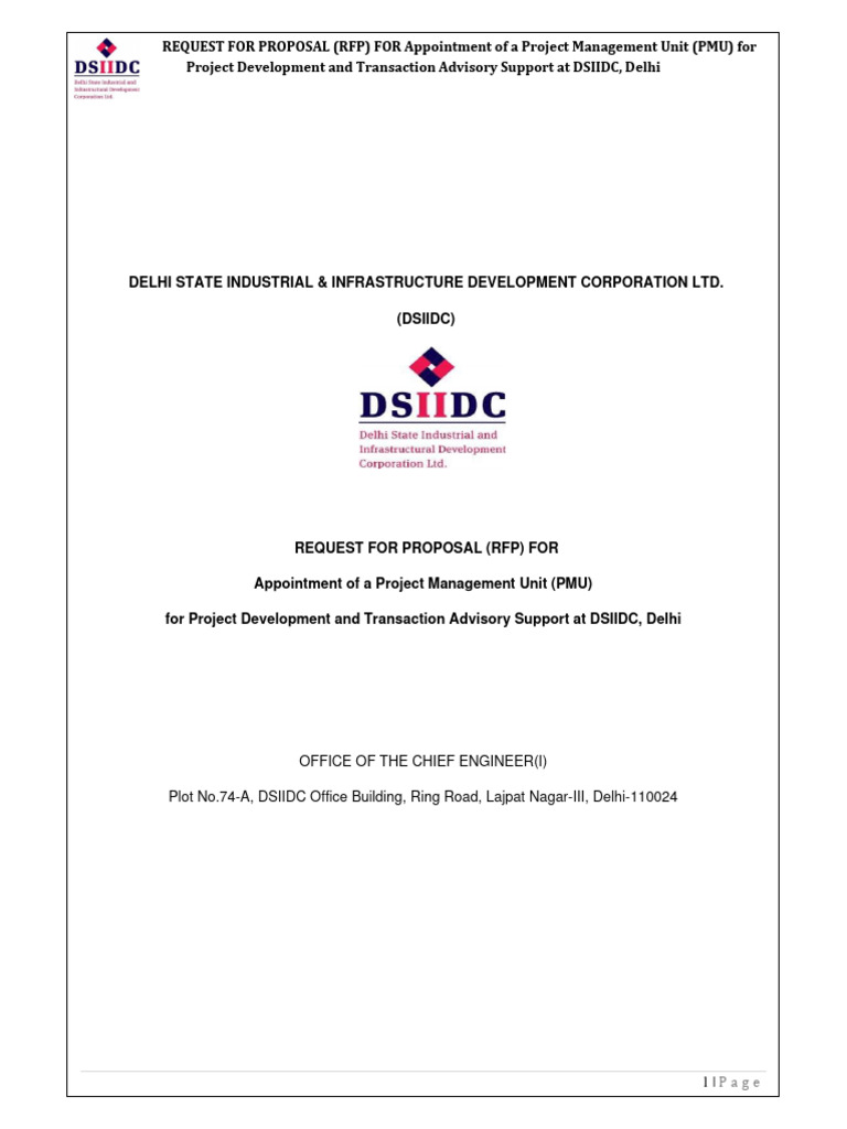 DSIIDC PMU RFP Submission Details | PDF | Project Management | Public ...