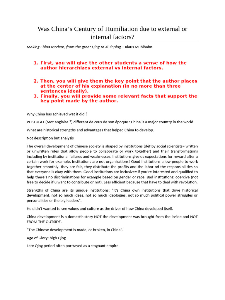 6- Prep- Modernisation de La Chine | PDF | China | World Politics