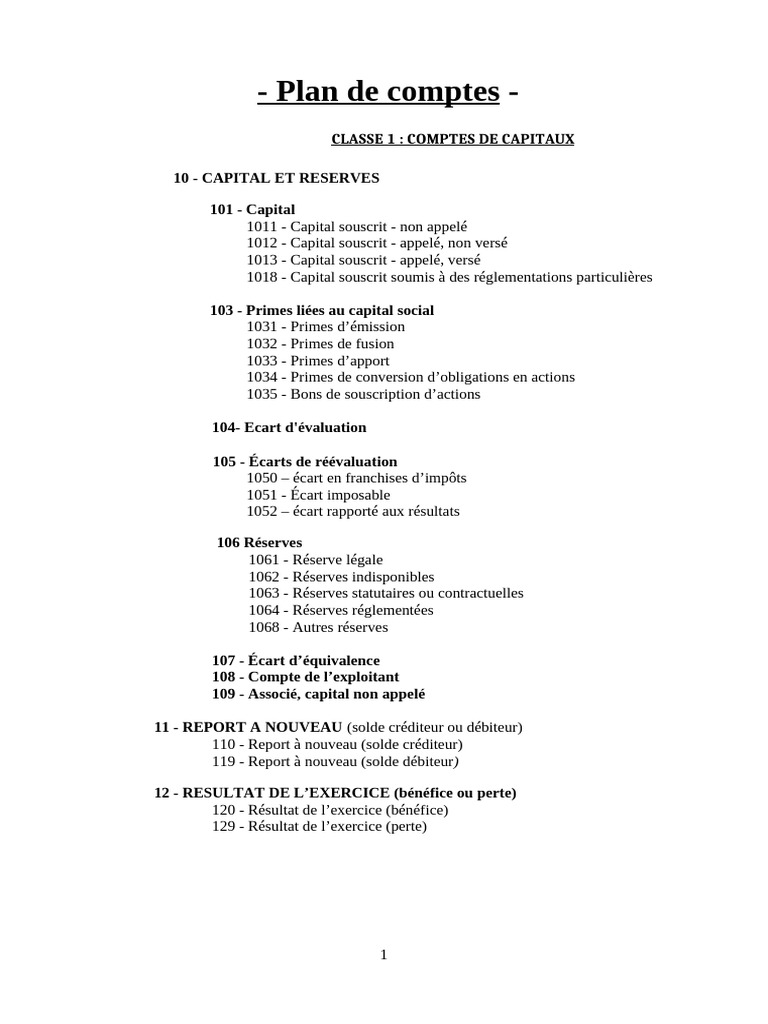Plan de comptes comptables 6616 | PDF | Immobilisations | Banques