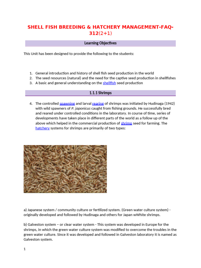 Shellfish Breeding & Hatchery Insights | PDF