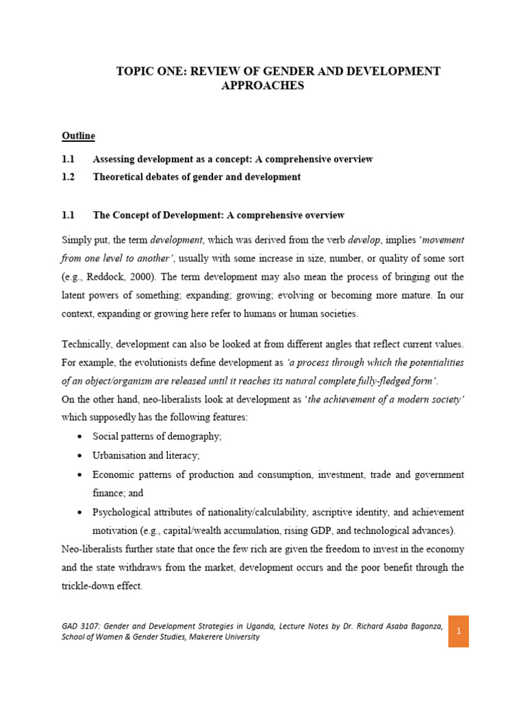 Gender and Development Strategies in Uganda | PDF | Gender And ...