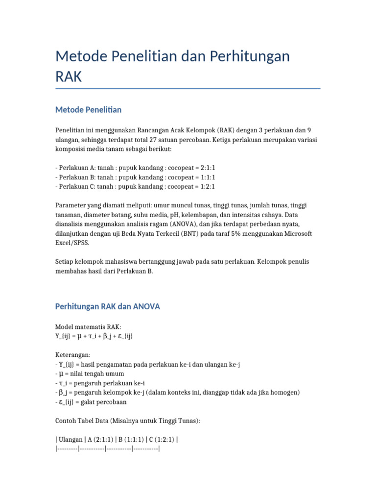 Metode Dan Perhitungan RAK | PDF