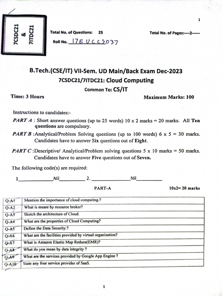 7th Semester Previous Year Question Papers | PDF