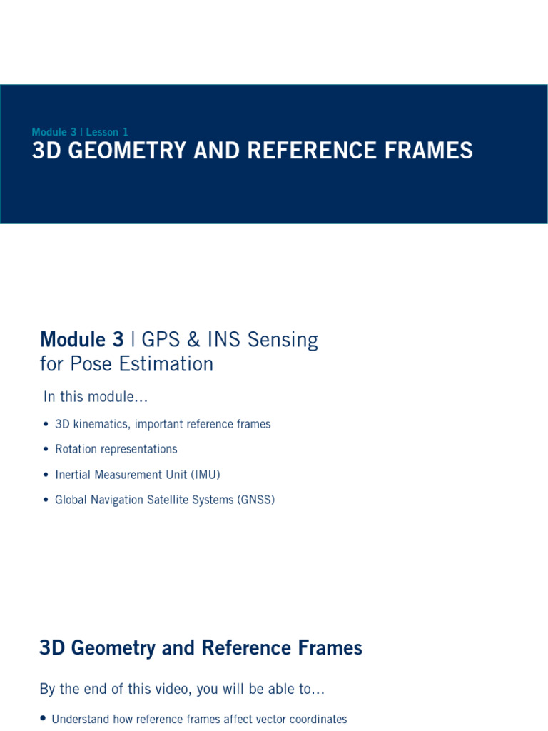 3D Geometry: Reference Frames & Rotations | PDF | Physics | Applied ...