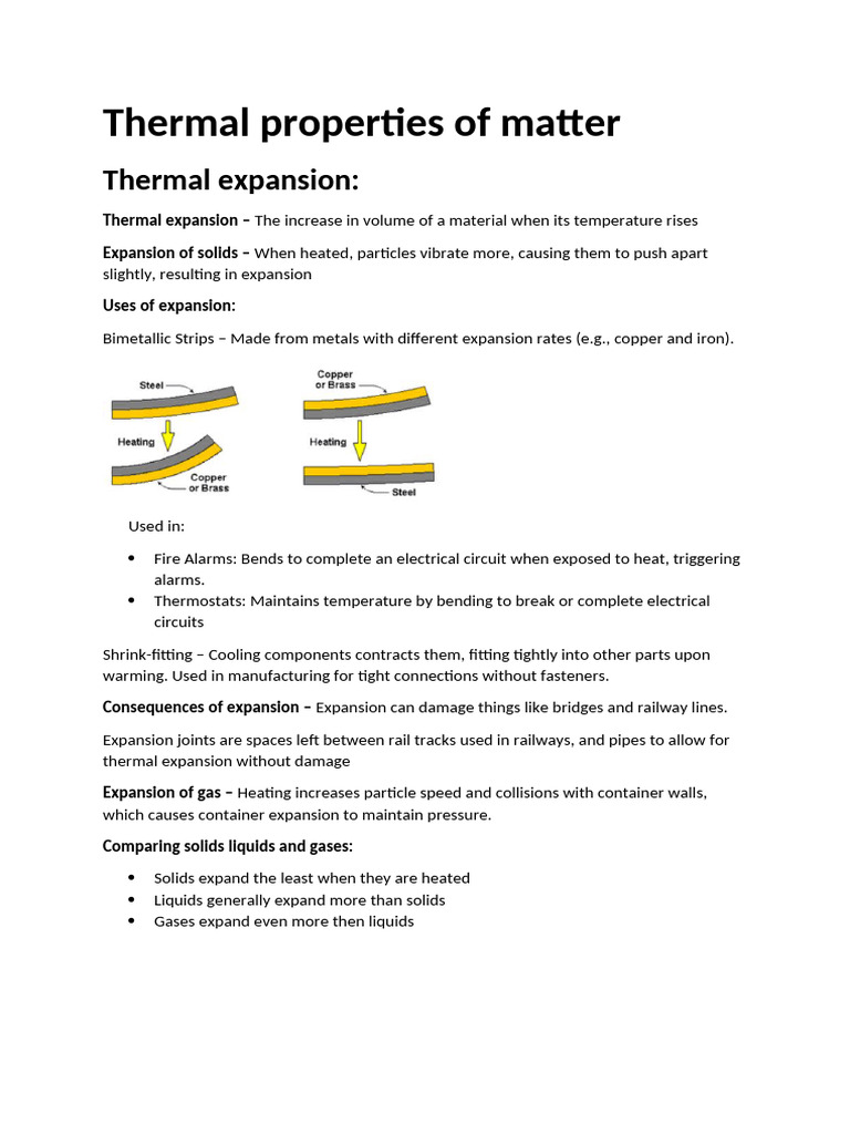 Thermal Properties and Expansion of Matter | PDF | Liquids | Thermal ...