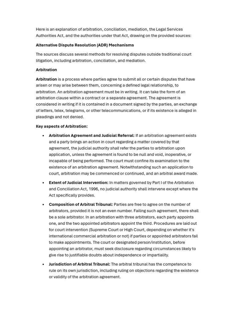 Understanding Arbitration and ADR Methods | PDF | Mediation | Arbitration