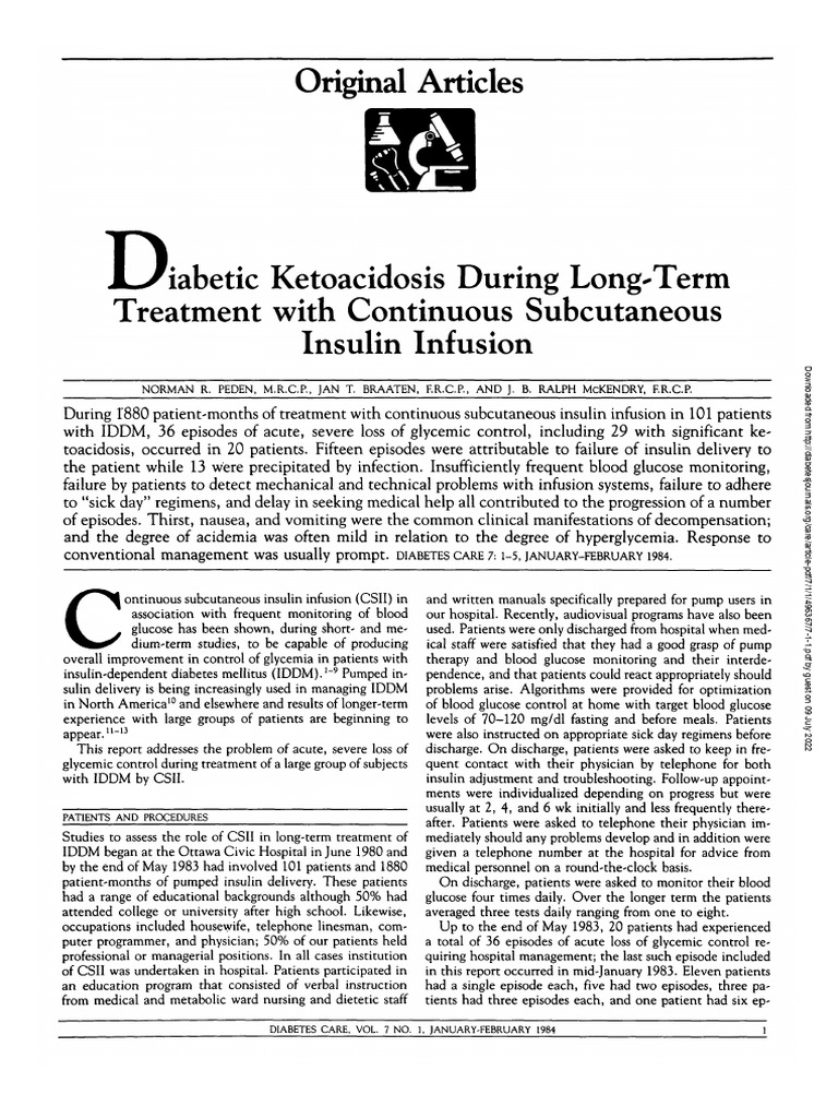 Diabetic Ketoacidosis During Long Term T | PDF | Diabetes Management ...