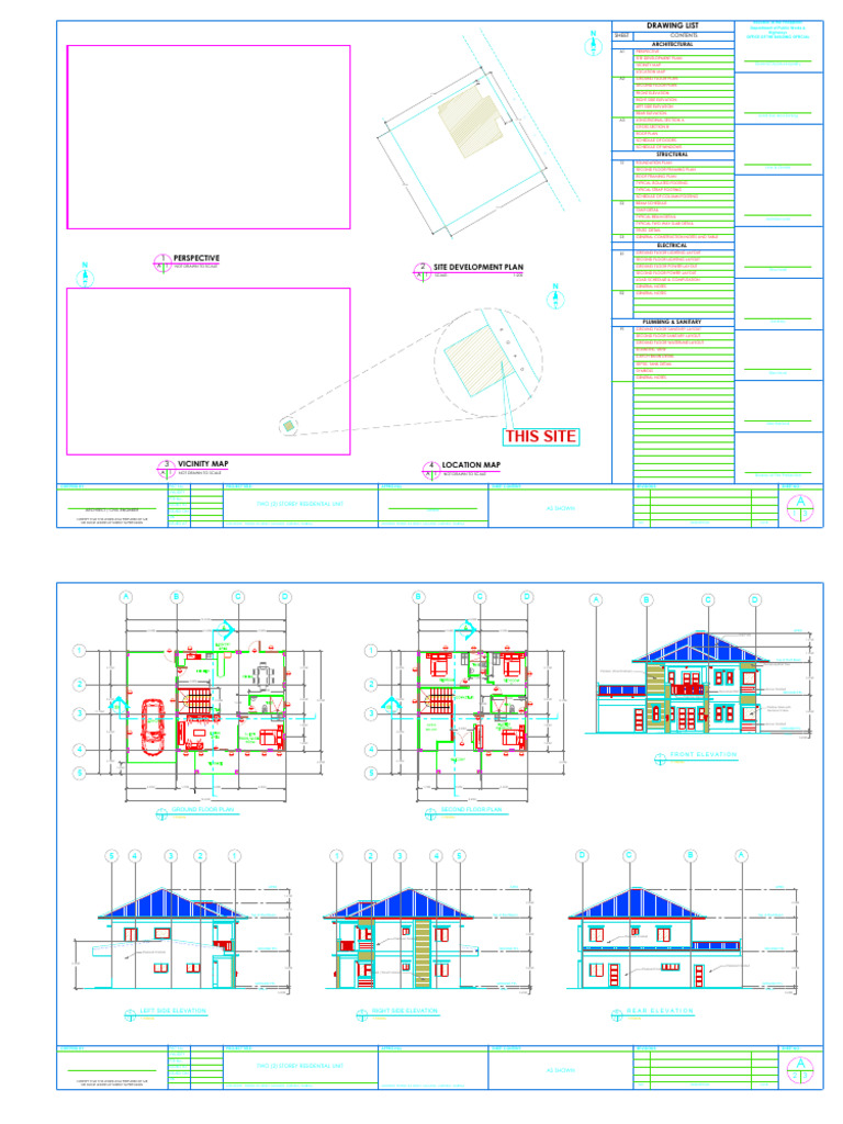 Two-Storey Residential Unit Plans | PDF | Architectural Design ...