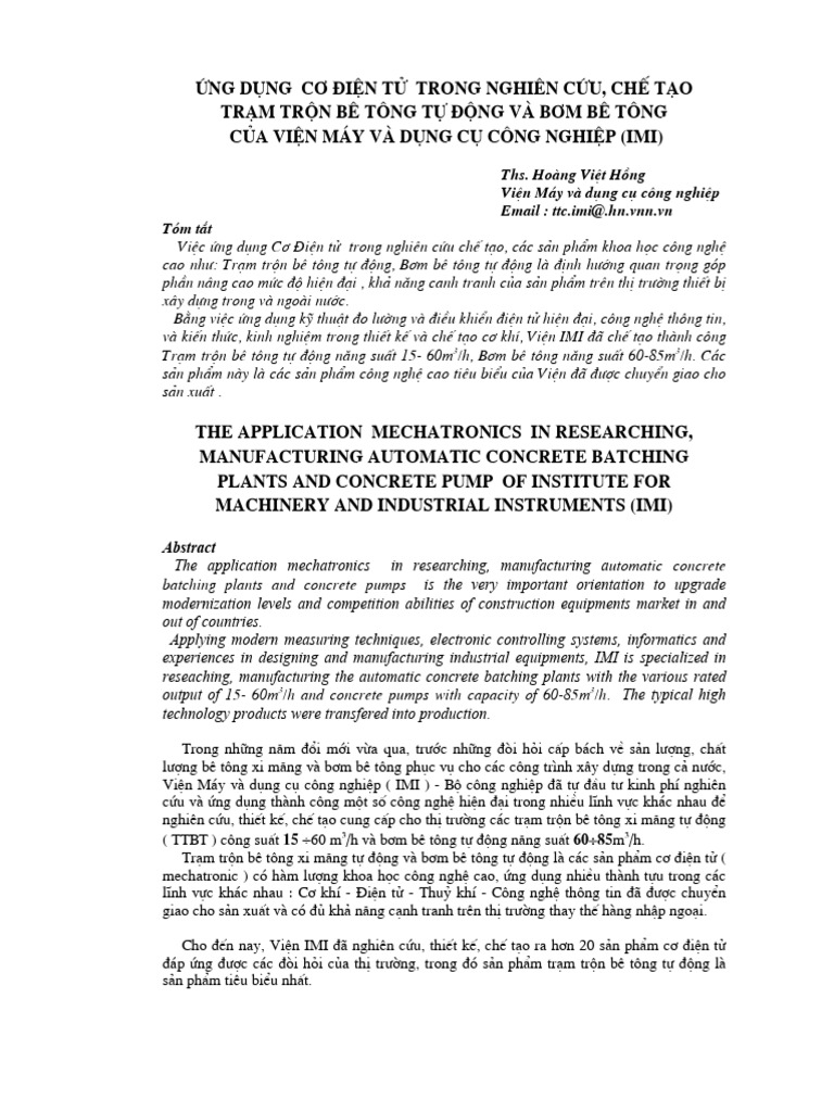 Ung Dung CDT Trong Tram Tron Be Tong | PDF