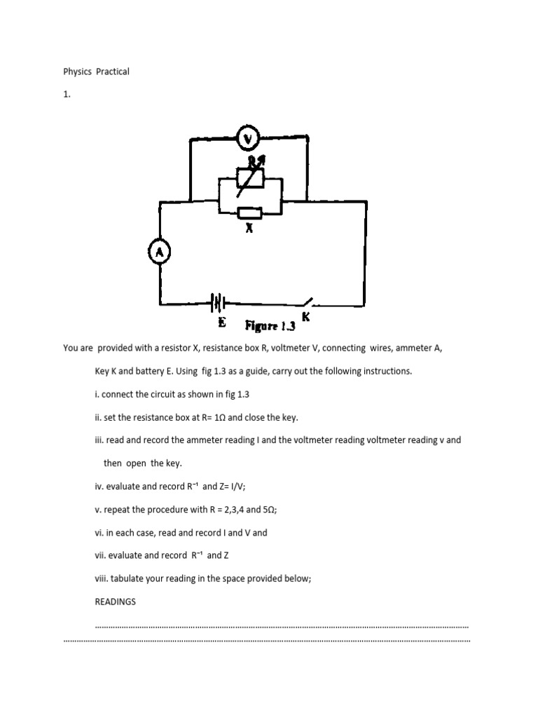 Physics Practical: Circuit Resistance Experiment | PDF | Series And ...