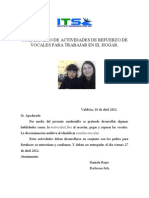 Cuadernillo de Actividades de Refuerzo de Vocales para Trabajar en El Hogar