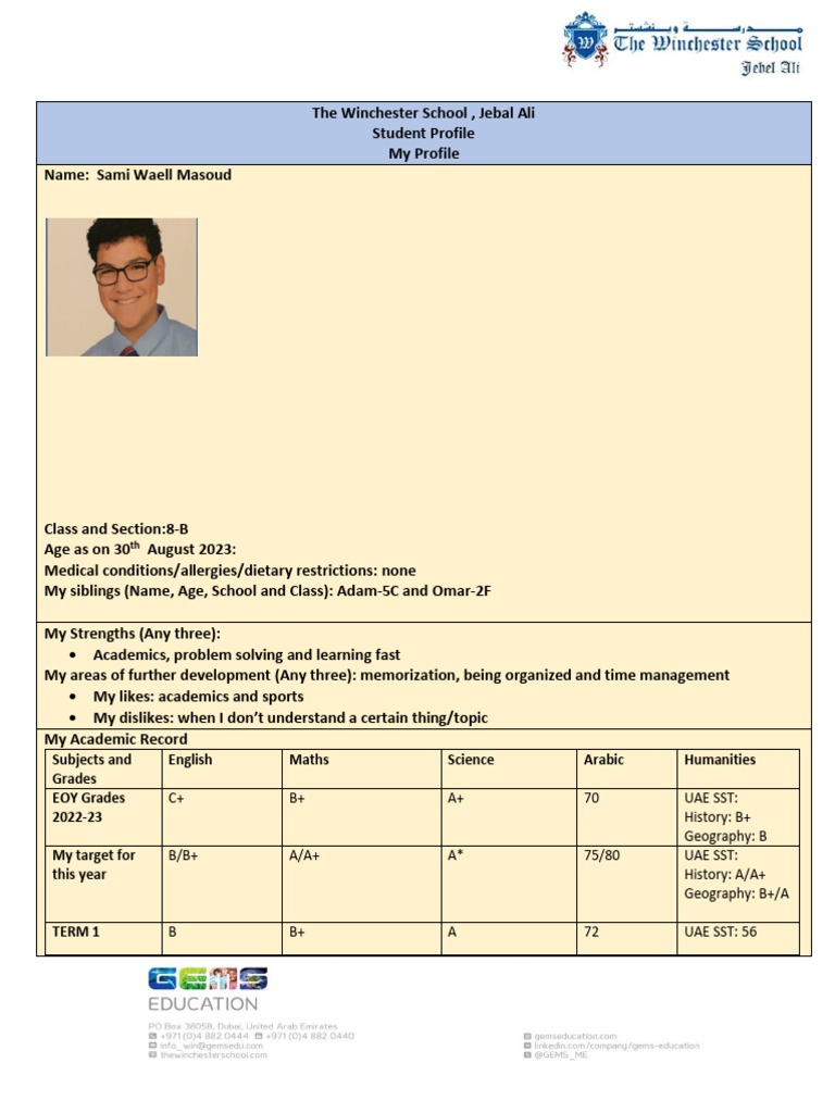 Student Profile: Sami Waell Masoud | PDF