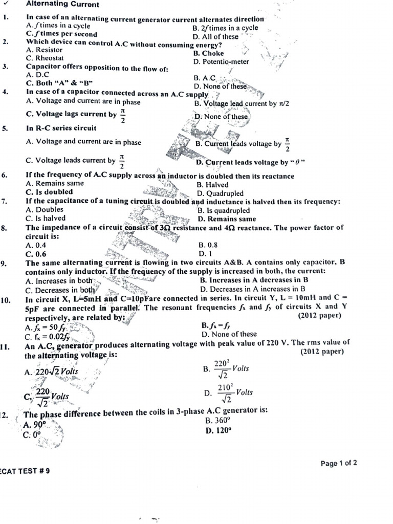 Alternating Current Concepts and Applications | PDF | Inductor ...