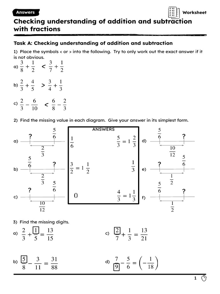 Sixth Grade Math Worksheet Answers | PDF