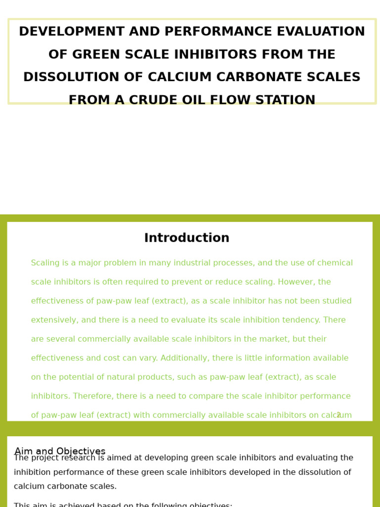 Development and Performance Evaluation of Green Scale Inhibitors | PDF ...