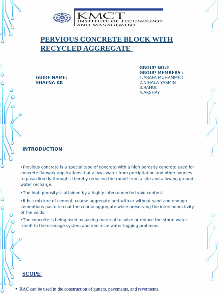 Pervious Concrete with Recycled Aggregate Guide | PDF | Concrete ...