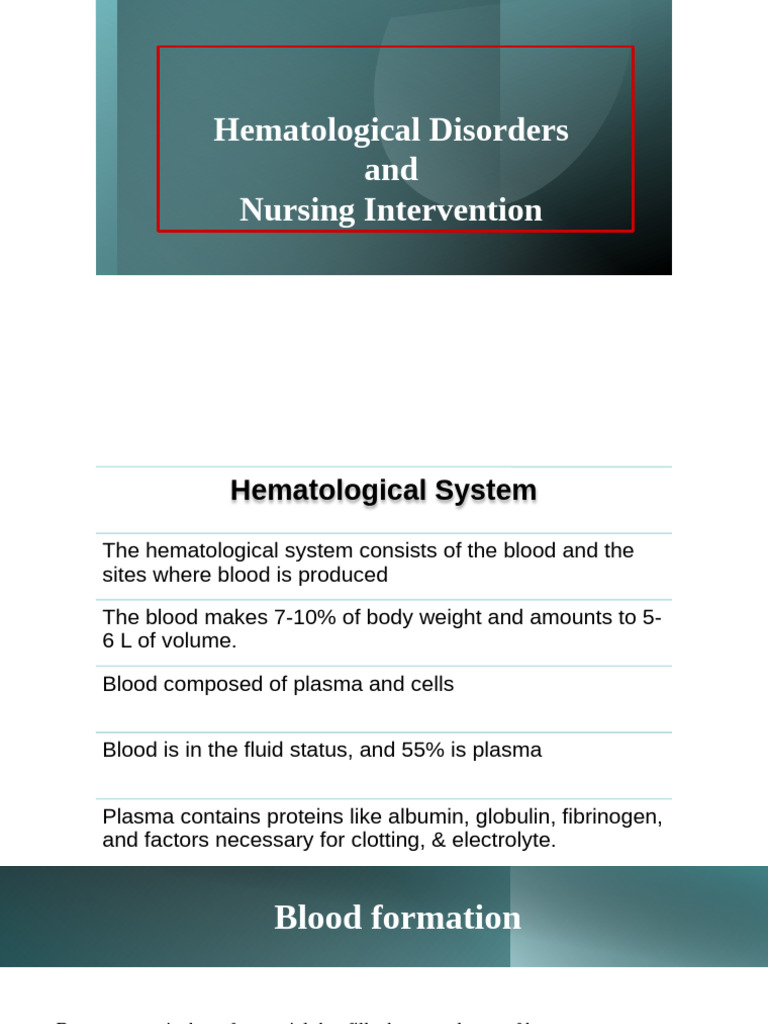 Hematological Disorders Overview | PDF | White Blood Cell | Granulocyte