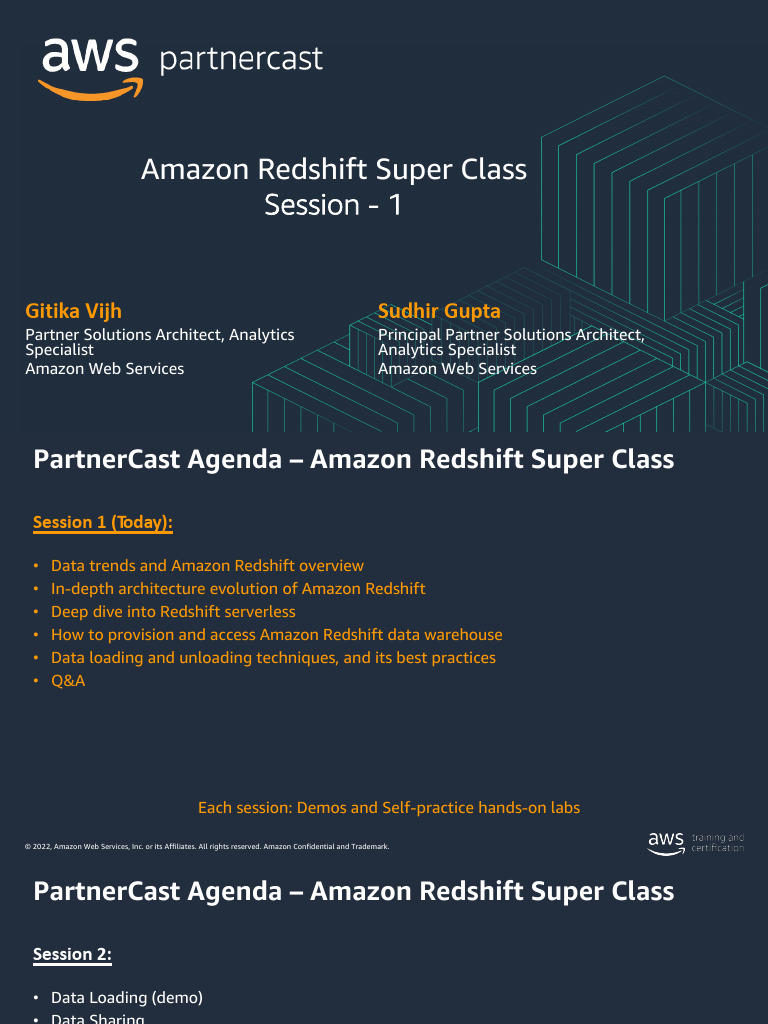 Partnercast - Amazon Redshift Super Class - Session 1 - Nov - 2022 ...