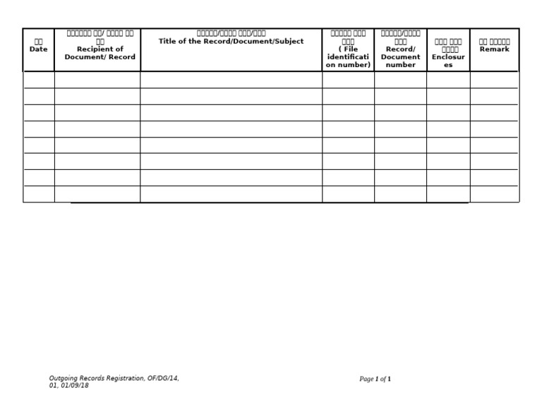 Out Going Letters Reg Form | PDF