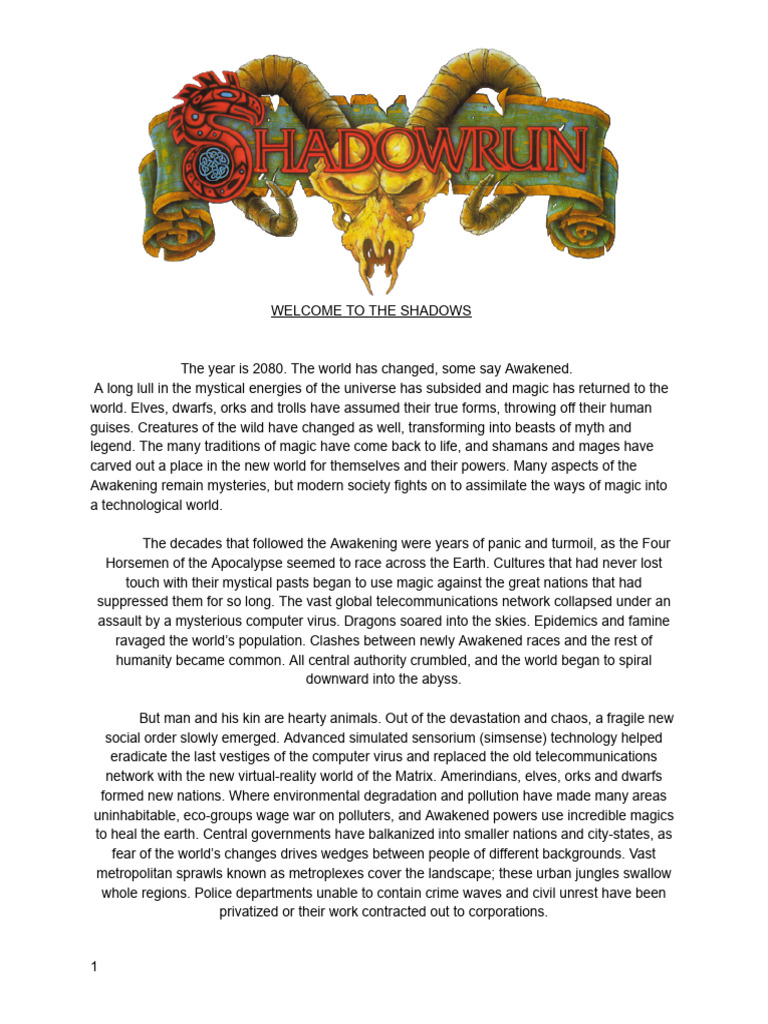 Shadowrun Playable Races Overview | PDF | Race (Human Categorization ...