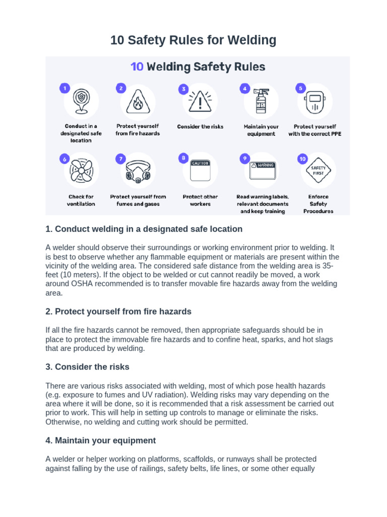 10 Essential Welding Safety Rules | PDF | Welding | Construction
