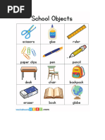 Fichas de Los Utiles Escolares en Ingles Gratis | PDF