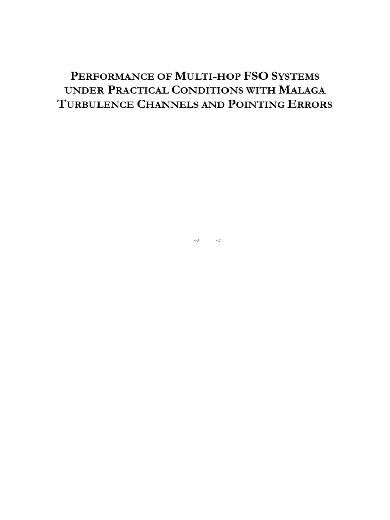 Multi-Hop FSO System Performance Analysis | PDF | Signal To Noise Ratio ...